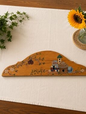 Hand Painted Country Birdhouse Wooden Wall Plaque Cottage Farmhouse Decor 30"